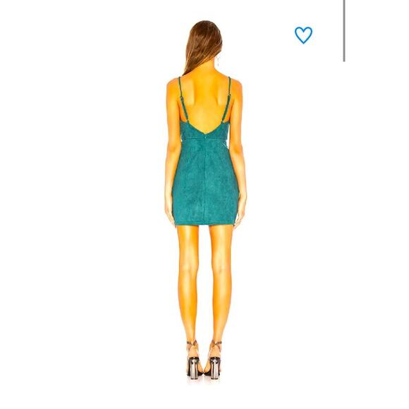 NWOT Superdown green/blue Carrie mini dress faux suede large - Picture 3 of 4